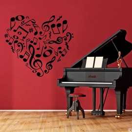 ARTTOP Musical Note Wall Decals,Creative Music Notes Removable Vinyl Wall Stickers for Classroom Kids Room Music Studio Decoration