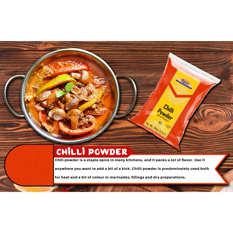 Rani Chilli Powder (Mirchi) Ground Indian Spice 3.5oz (100g)