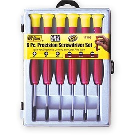 IVY Classic 17106 6-Piece Precision Screwdriver Set, Chrome Vanadium Steel, Sturdy Plastic Case