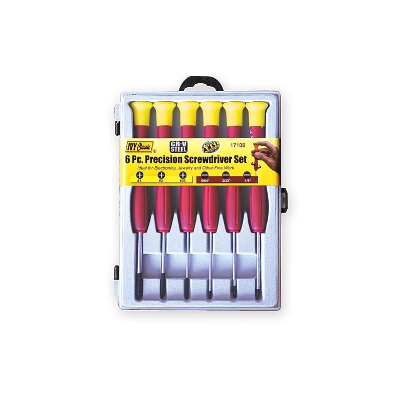 IVY Classic 17106 6-Piece Precision Screwdriver Set, Chrome Vanadium Steel,