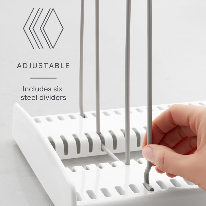 YouCopia StoreMore Cookware Rack Adjustable Pan Organizer, White