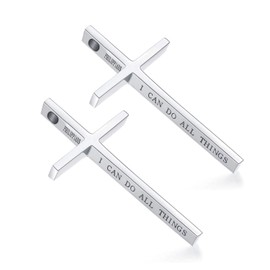 2 Pieces Cross Necklace For Men, Silver Cross Necklace, Cross Pendant, Chain With Cross, Confirmation Gift For Boys