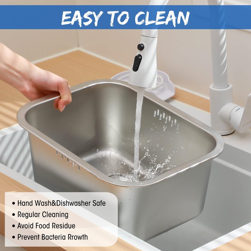 Reallnaive 2 Pack 2.6 Gallons Stainless Steel Basin Large Washing
