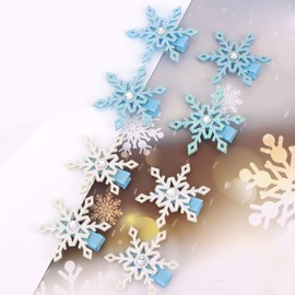 CIEHER 8 Pack Snowflake Hair Clips Snow Hairpins, Hallween Christmas Hair Accessories for Girls