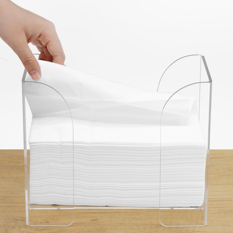 QWORK® Acrylic Paper Towel Holder, Paper Towel Dispenser Transparent Paper