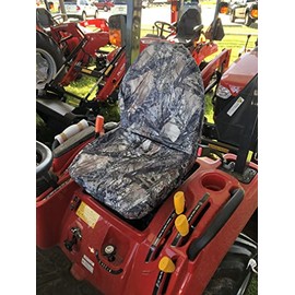 Durafit Seat Covers Compatible with Massey Ferguson 1825,2860,1723,2705 Tractors with high Back seat with no armrests Black (Camo)