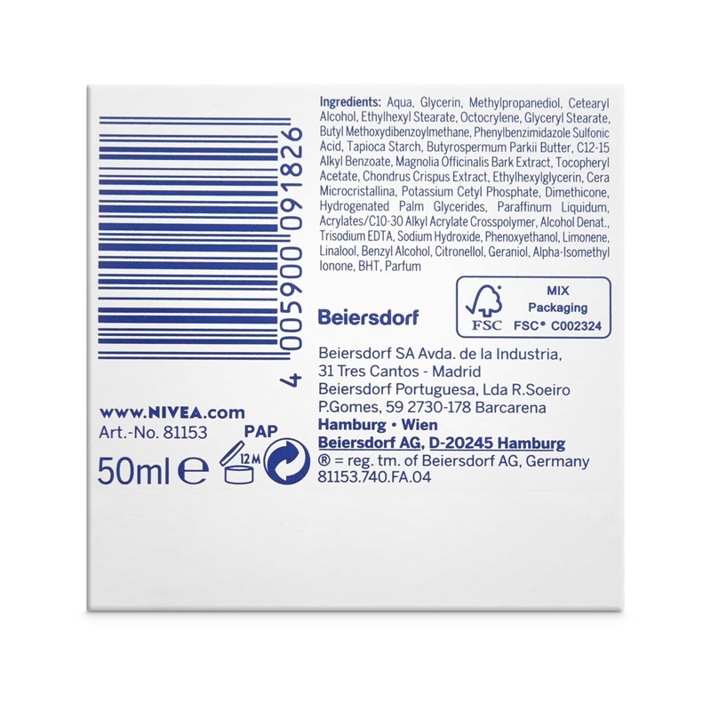 NIVEA Crema de Día Refrescante FP30 (1 x 50 ml),