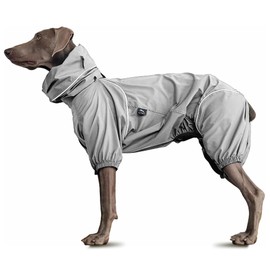 PETT2GO Dog Lightweight Windbreaker, Pet Outdoor Sports Jacket, 0.5 lbs,3 in One, Hooded, Easy on/Off with Collar and Harness, Reflective Piping, Packable, Dog Hiking/Camping, Grey (XX-Large)
