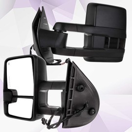 ANPART 2007-13 for Chevy Avalanche 1500 Suburban 1500 2500 Tahoe for GMC Yukon Towing mirrors Power Adjusted Heated LED Turn Signal Black Housing