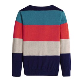 BASADINA Boys Jumpers Kids Knitwear Christmas Sweatshirt Striped Sweater Long Sleeve Pullover Kids Warm Clothes for Autumn and Winter Blue