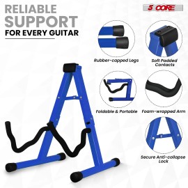 2-Pack GSS BLU A-Frame Guitar Stand with Soft Foam Arm & Non-Slip Rubber for Acoustic/Electric/Bass InstrumentsSKU: GSS BLU
