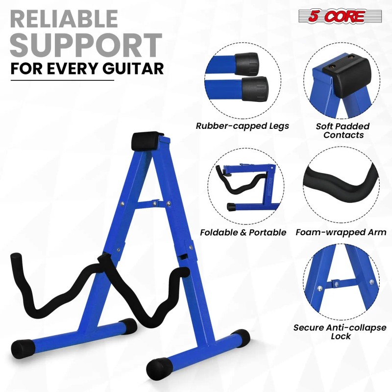 2-Pack GSS BLU A-Frame Guitar Stand with Soft Foam Arm