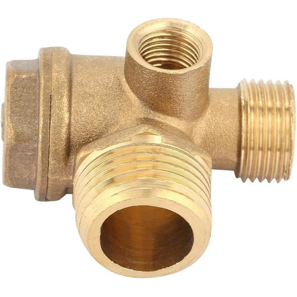 CYTGOUPER Brass 3-Port Check Valve for Air Compressor, Unidirectional Check