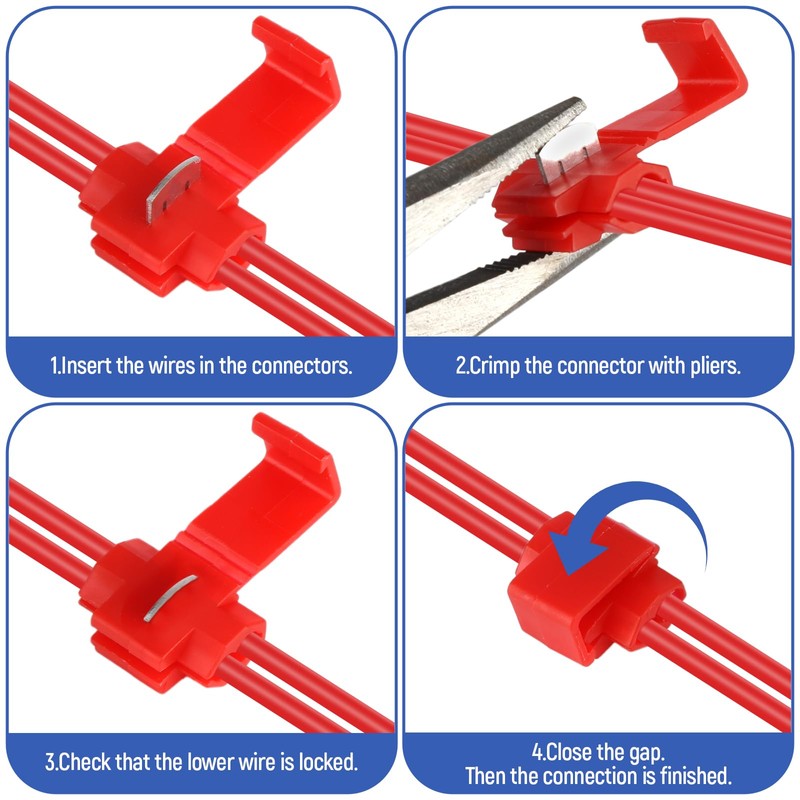 Pack of 100 Junction Connectors, Power Thief Car Red and