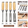 4-Piece Wood Chisel Set for Woodworking – 8/12/16/20mm Carving Chisels