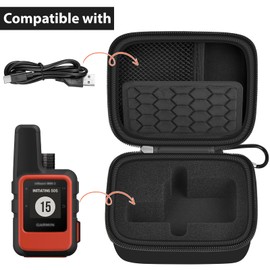 Satellite Communicator Case Compatible with Garmin InReach Mini 2/010-01879-00 InReach Mini for Camping & Hiking (Black+Black Zipper)