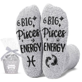 HAPPYPOP Pisces Gifts for Men- Astrology Constellation Horoscope Gifts, Zodiac Birthday Galaxy Pisces Socks