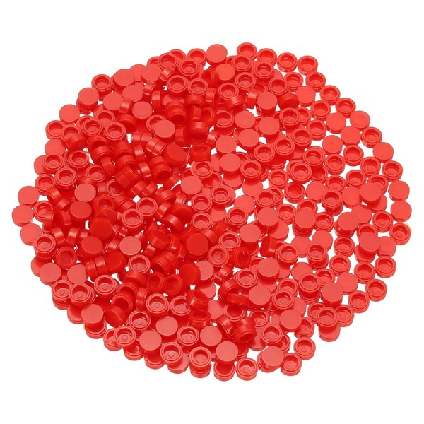 PATIKIL 455 Pcs Flat Blocks Bulk, 1x1 Round Dark Red