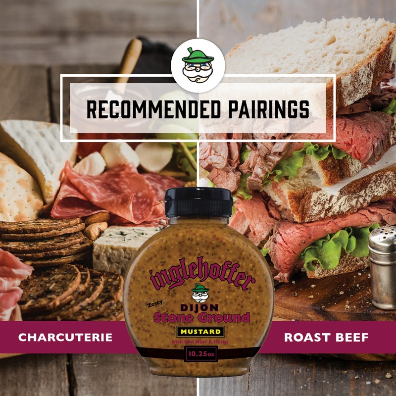 Inglehoffer Dijon Stone Ground Mustard, 10.25 oz Squeeze Bottle