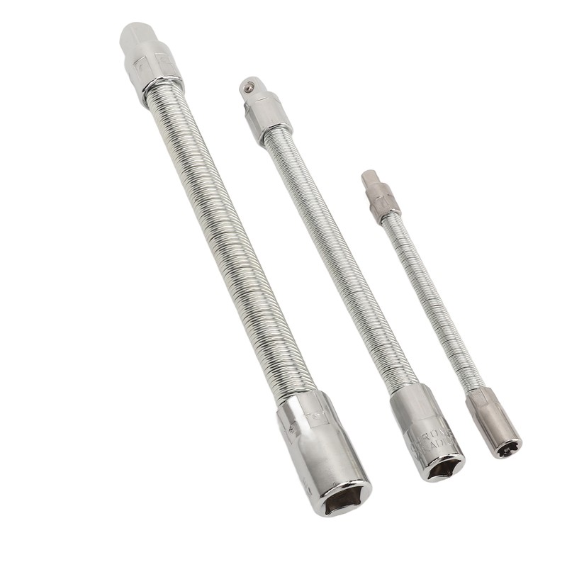3PCS Flexible Extension Rods Wrench Socket Universal Connecting Rod for
