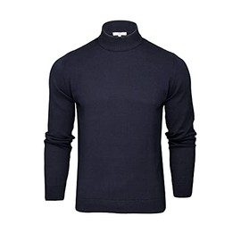 Xact Men's Cotton Turtleneck Pullover, navy