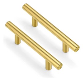 JNGTKL Gold Handles, 2 Pcs Stylish and Sophisticated Gold Handles, Serviceable Gold Kitchen Handles, Suitable for Opening, Decoration, Marking Function, Enhance Feel (Hole Centre 160mm)