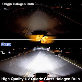 Erato 9012/HIR2 Halogen Headlight Bulbs, 5500K, Super Bright, IP67 Waterproof, 55W, High and Low Beam, Fog Light Replacement, Pack of 2