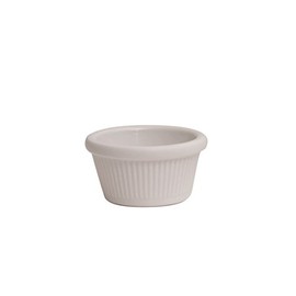 Genware NEV-S287-02 Fluted Ramekin, 4 oz., 86 mm x 36 mm, White