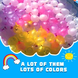 Pack of 444 Water Bombs Self-Closing, Colourful Mixed Water Balloons, with Tap Connection, Quick Fillable Water Bomb, Water Bombs, Reusable, Colourful Water Balloons for Beaches, Pool Parties, Beaches