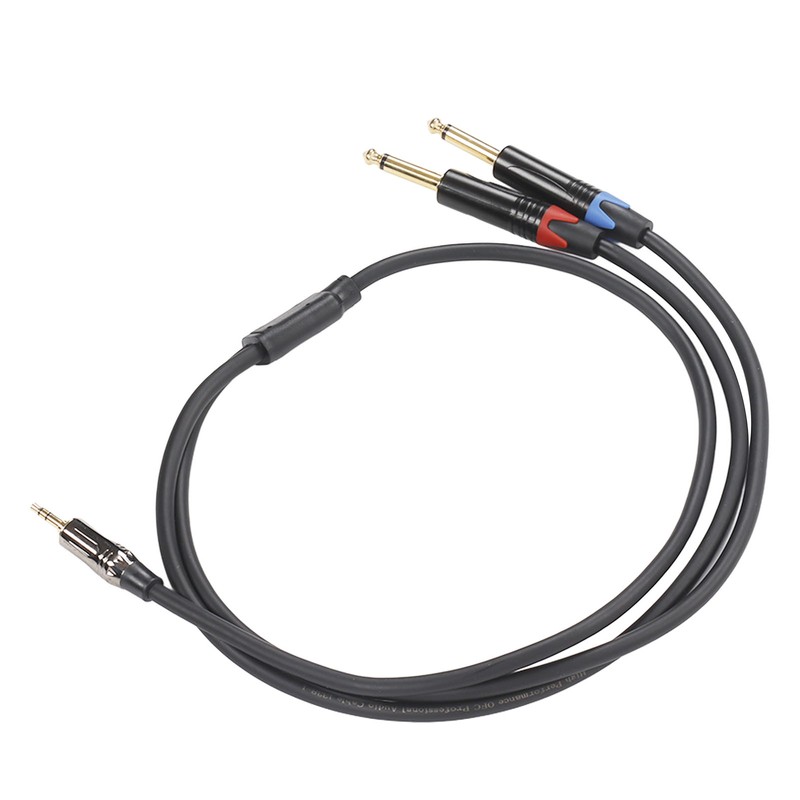 3.5mm 1/8 Inch Male to Dual 6.35mm 1/4 Inch TS