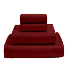 MyGiza Sheets,100% Certified Giza Egyptian Cotton Sheets-Queen Size Giza Cotton Sheets Set to Fit Upto 18 Inches Deep Mattress (4 Pcs) Burgundy