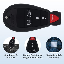 Lezhey Key Fob Replacement Fits for 2008 09 10 11 12 13 14 Dodge Challenger Charger Durango Magnum Chrysler300 Grand Cherokee Smart Car Keyless Entry Remote Control Start Key Fob M3N5WY783X 2PCS