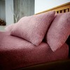 Teddy Bear Fleece Fitted Bed Sheet Extra Deep 30 cm or Duvet Covers Single Double King Super King Size UK (Pillow Pair Pink)