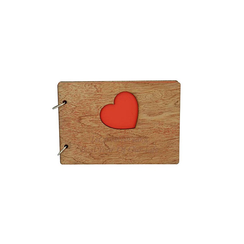 Wood Anniversary Scrapbook Gift Idea Engraved With 'Fifth Anniversary, Best