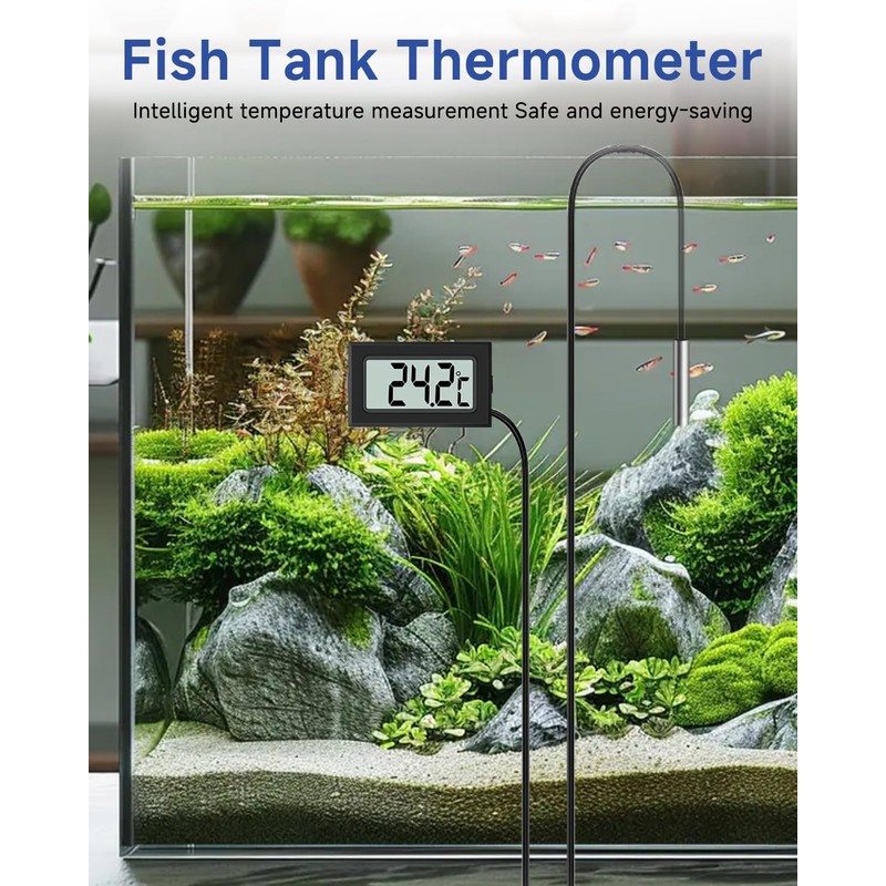 6 PCS Digital LCD Thermometer Temperature, Water Temperature Monitor with