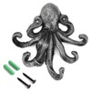 BSTKEY Cast Iron Octopus 5 Tentacles Decorative Wall Hook -