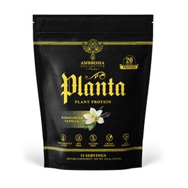 Ambrosia Ambrosia Planta - Premium Organic Plant-Based Protein | Vegan & Keto Friendly | Gourmet Flavors with No Bloating or Stomach Upset | Gluten & Soy Free | No Added Sugar | 14 Servings | (Vanilla)