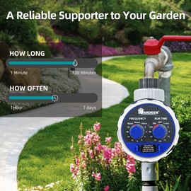 Yardeen Water Timer for Hose,Programmable Outdoor Faucet Sprinkler Timer Single Outlet Ball Valve Allow Work Zero Pressure Lawn Watering System