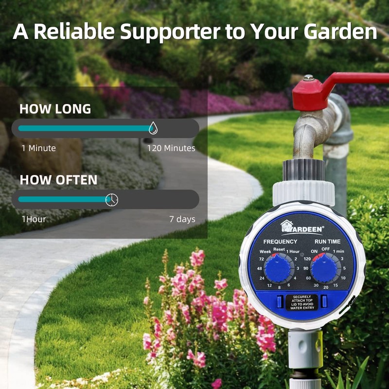 Yardeen Water Timer for Hose,Programmable Outdoor Faucet Sprinkler Timer Single
