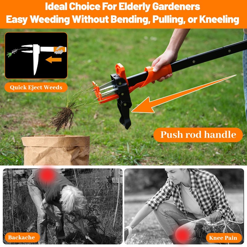 WATFIGBY Weed Puller Tool, Stand Up Weed Puller Heavy Duty,