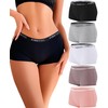 FINETOO Boyshort Underwear for Women Cotton Boxer Briefs Full Coverage