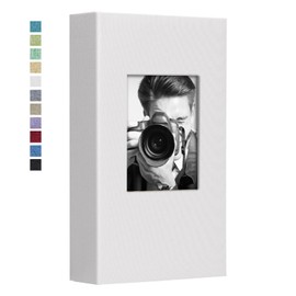 Vienrose 4x6 Photo Album for 300 Photos Linen Cover Black Pages Photo Book Large Capacity Picture Albums for Valentine Wedding Christmas Birthday (300 pockets, White)