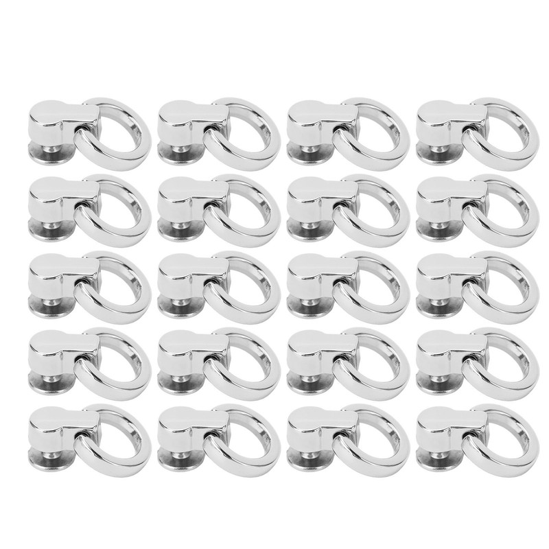 20Pcs D Ring Rivets 13x7mm 360 Degree Rotation Screw Stud
