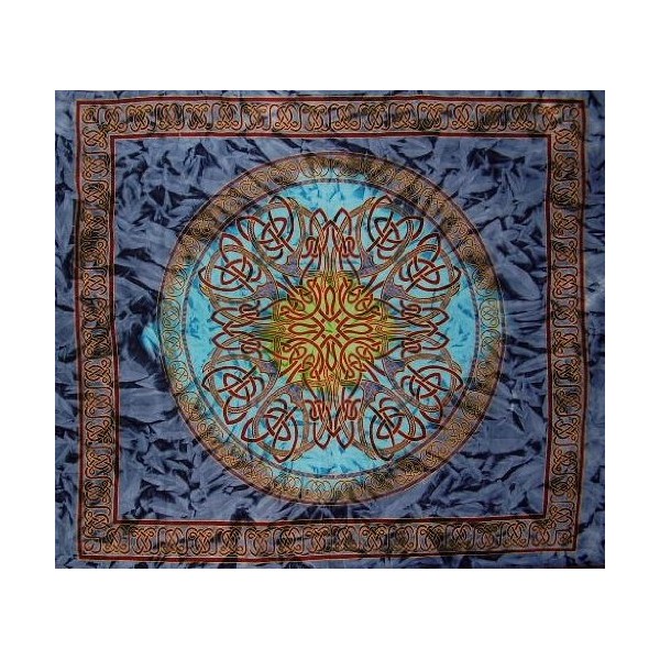 India Arts Celtic Circle Tie Dye Tapestry-Many Home Decor Uses