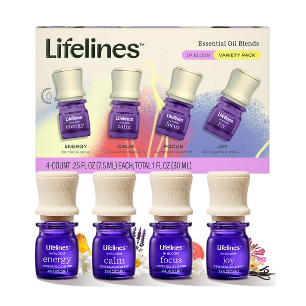 Lifelines Essential Oil Blends, 4-Pack - Blended Essential Oils with