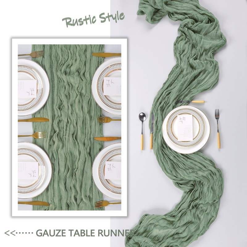 Heneger 10 Pack 17 x 108 Inch Sage Green Table