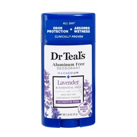 Dr Teal's Desodorante Libre de Aluminio, Aceites Escenciales de Lavanda y Vainilla, 2.65 oz