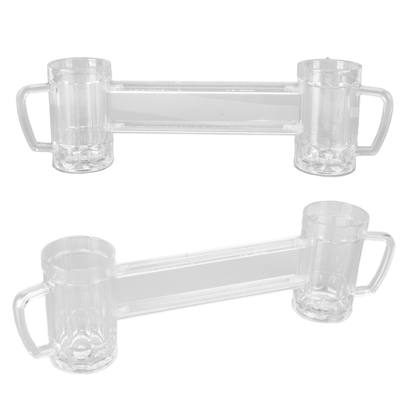 430ml Beer Mug Double Conjoined Beer Glass Drop Resistant Acrylic