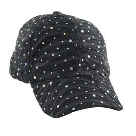 Glitter Sequin Sparkle Bling Game Baseball Cap Hat Sun Visor (Sky Blue)-L8