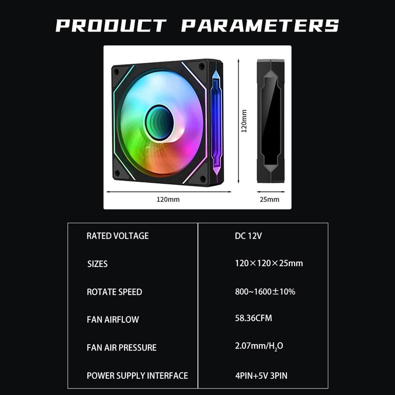 Jungle Leopard Prism4 Pro X3 120mm ARGB Reverse Case Fans,Infinity